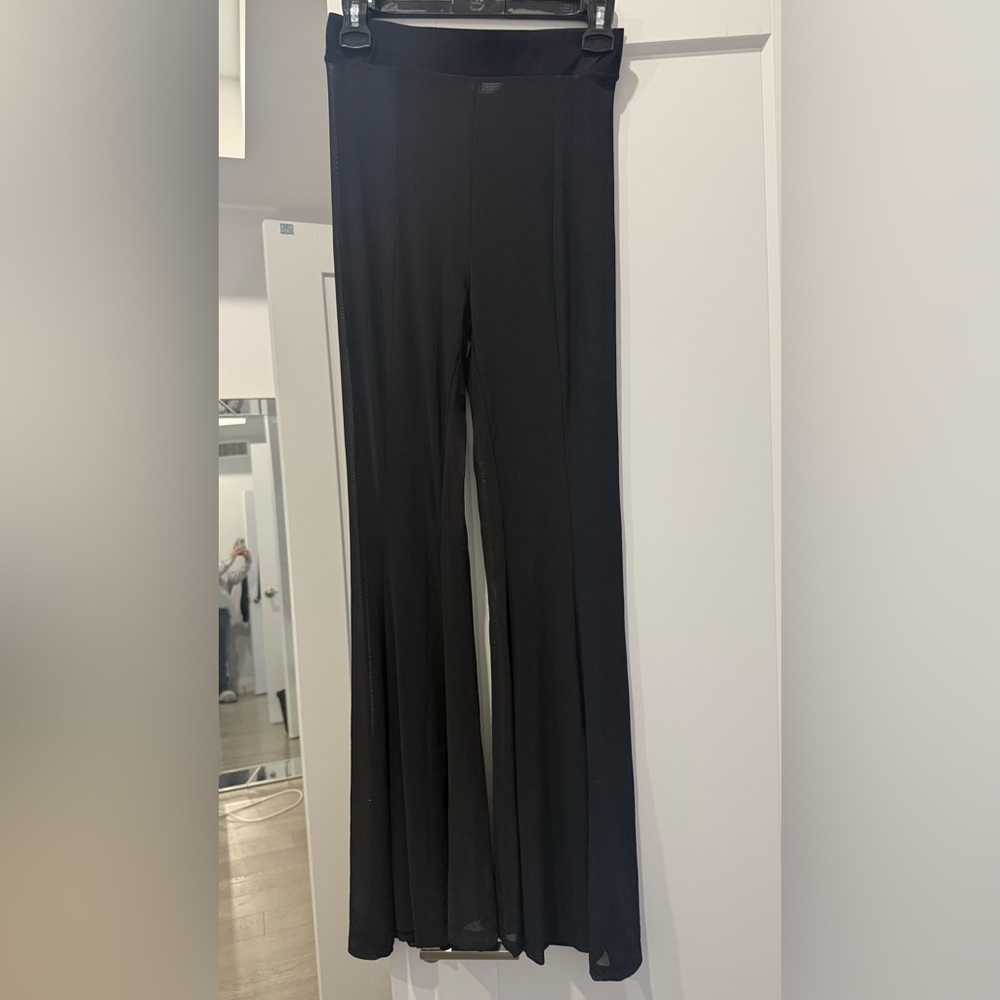 Bathing suit cover up pants sheer black